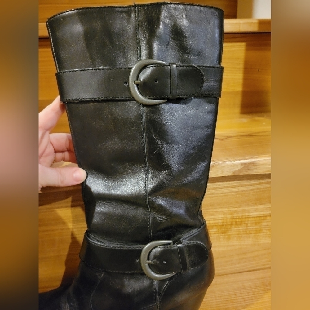BOC Born Concept black heeled mid calf boot with buckles 6.5 women - Picture 14 of 14
